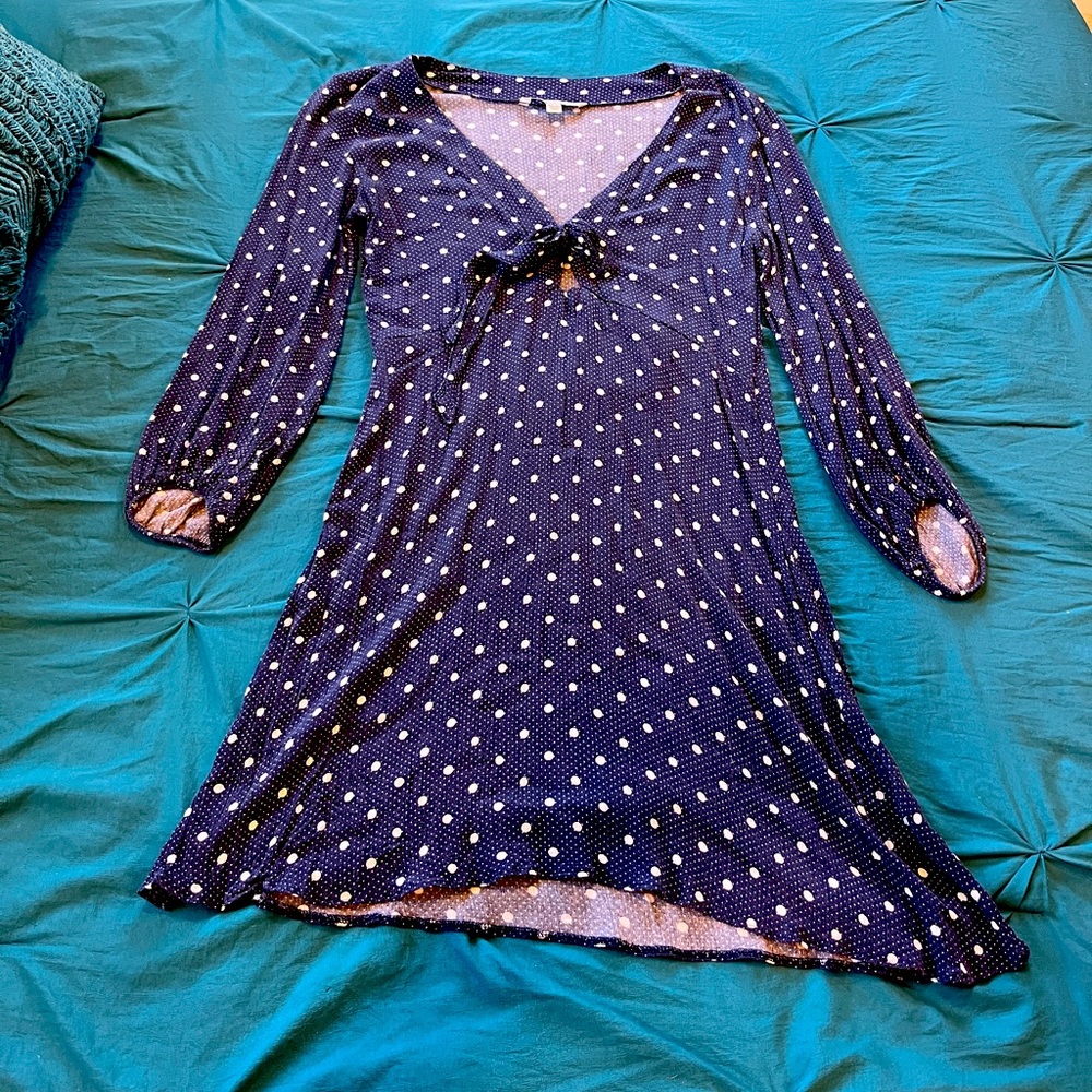 AEO long sleeved polka dot keyhole dress - SM
